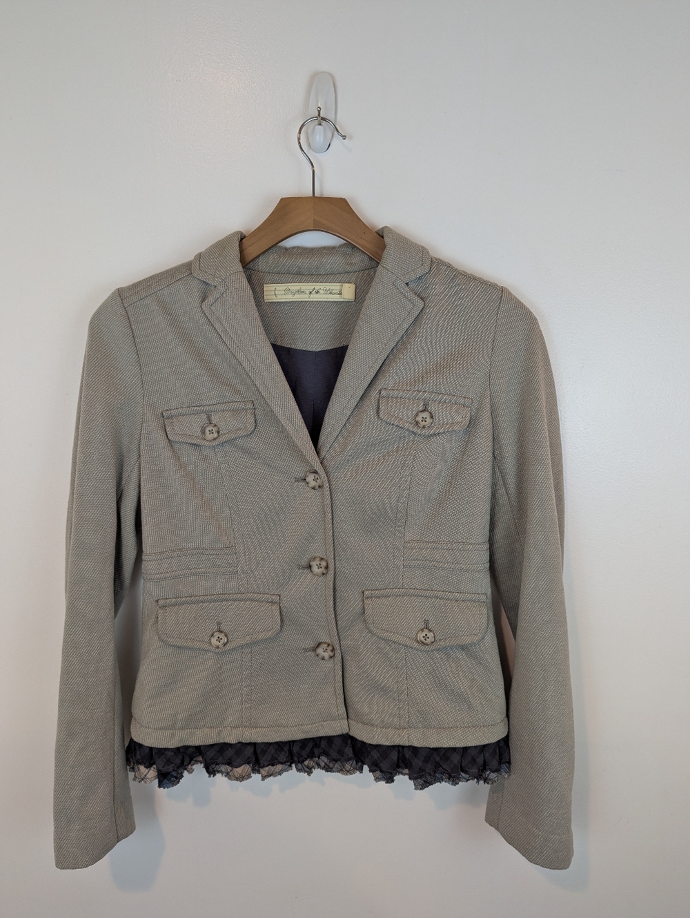 Anthropologie Daughters of the Liberation Salute Ruffles Blazer Jacket, Sz 10